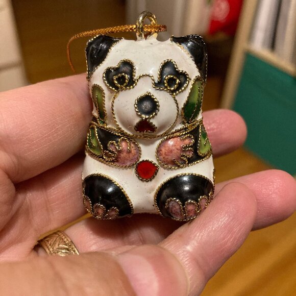 Vintage Cloisonne Panda Hanging Ornament - Picture 5 of 5